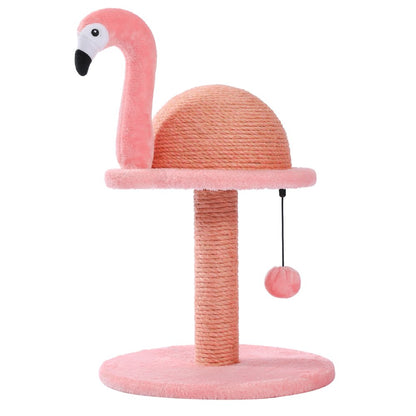 Pink Flamingo Sisal Cat Scratching Post - Ideal Claw Scratcher for Cats