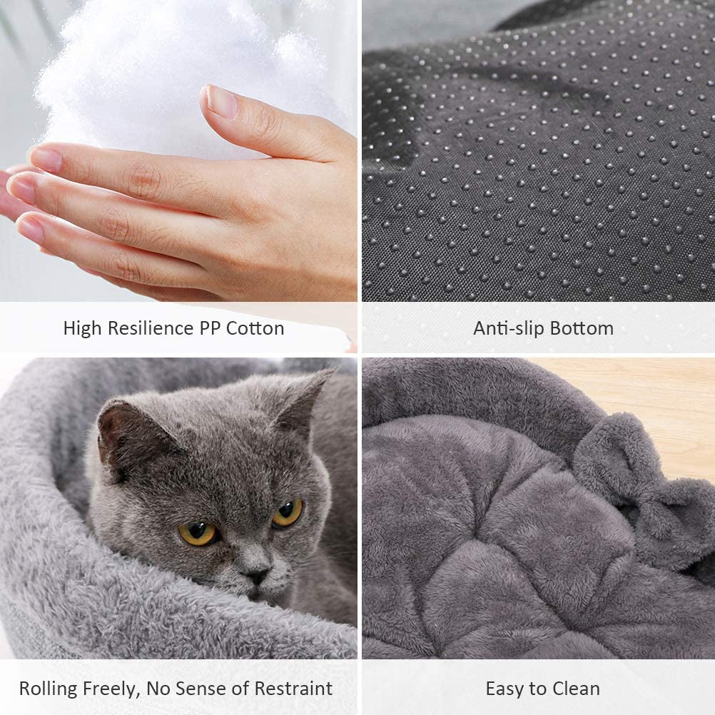 Love Nest for Your Furry Valentine: Heart-Shaped Cat Pet Bed with Ultra Soft Short Plush, Anti-Slip Bottom, and Washable High Resilience PP Cotton – Ensuring Comfortable, Self-Warming Sleep for Your Cozy Kitty in Autumn and Winter!