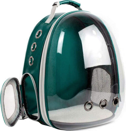 Premium Transparent Bubble Capsule Pet Carrier for Small to Medium Cats - Airline Approved Cat Backpack with Removable Mat, Side Pocket, and Adjustable Straps